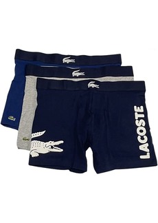 Lacoste mens Iconic Fashion 3 Pack Cotton Stretch Boxer Briefs   US