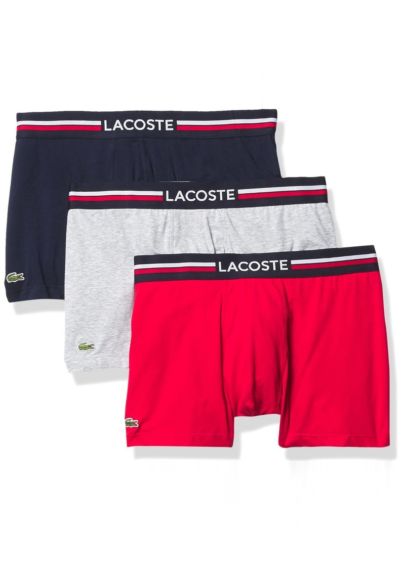 Lacoste Mens Iconic Lifestyle 3 Pack Cotton Stretch Trunks