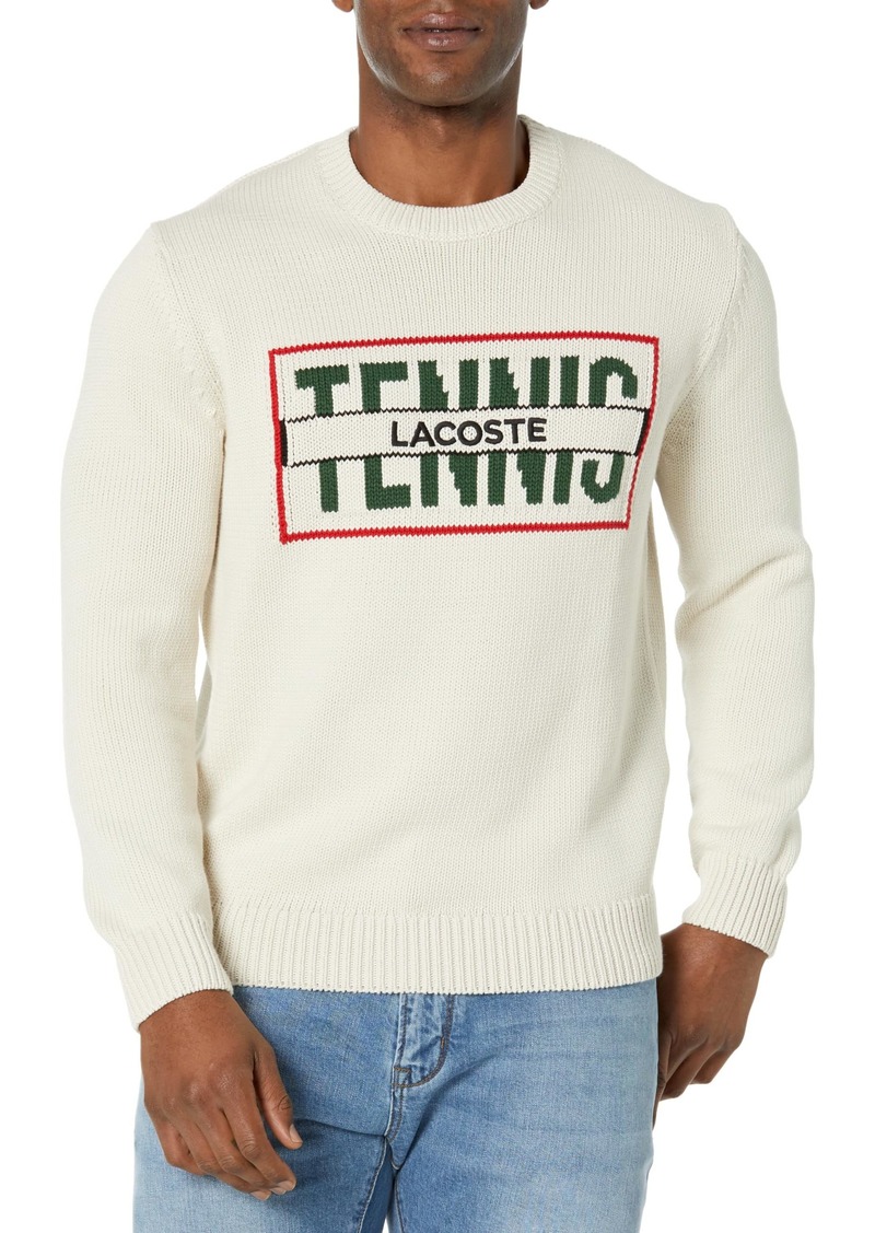 Lacoste Men's Long Sleeve Crew Neck Tennis Sweater LAPONIE/Multico