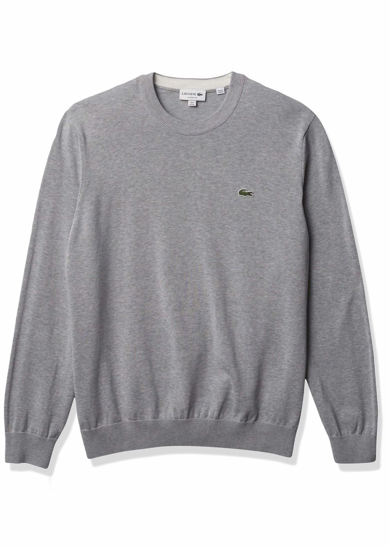 Lacoste Mens Long Sleeve Crewneck Cotton Jersey Sweater   US