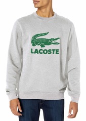 Lacoste Men's Long Sleeve Flocked Graphic Croc Crewneck Sweatshirt  S