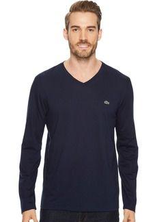 Lacoste Men's Long Sleeve Jersey Pima V-Neck T-Shirt  S