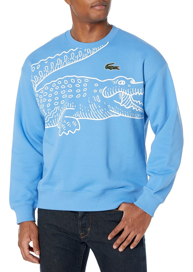 Lacoste Men's Long Sleeve Loose Fit Croc Crewneck Sweater