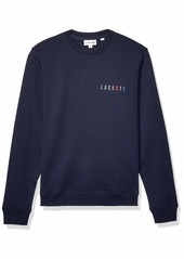 Lacoste Mens Long Sleeve Non Brushed Fleece Rainbow Logo Sweatshirt Sweatshirt  3XL