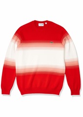 Lacoste Men's Long Sleeve Ombre Interlock Sweater Corrida/Elf Pink-Flour M
