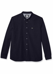 Lacoste Men's Long Sleeve Regular Fit Button Down Solid Oxford Shirt