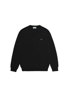 Lacoste Men's Long Sleeve Regular Fit V-Neck Organic Cotton Sweater