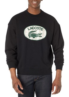 Lacoste Men's Loose Fit Branded Monogram Print Sweatshirt