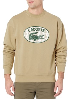Lacoste Men's Loose Fit Branded Monogram Print Sweatshirt VIENNOIS