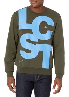 Lacoste Men's Long Sleeve Bold Letters Crewneck Sweatshirt