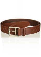 Lacoste Men's Perforated Leather Belt W/Roller Buckle