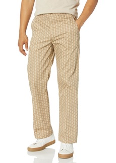 Lacoste Men's Printed Straight Leg Chino Pant Cookie/Lion-Lapland