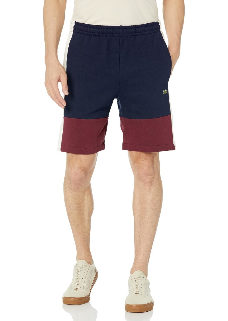Lacoste Men's Regular Fit Adjustable Waist Color Blocked Shorts Navy Blue/ZIN-Lapland