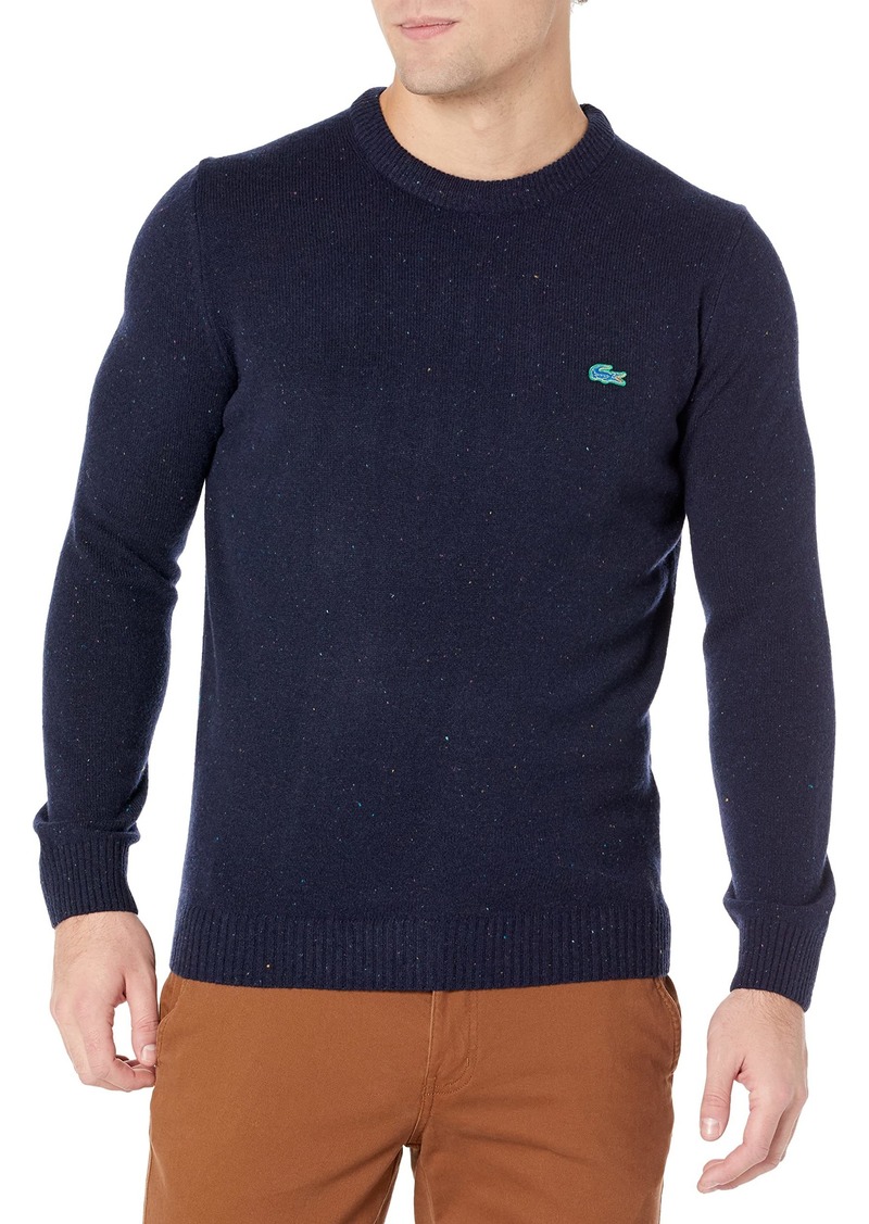 Lacoste Men's Regular Fit Speckled Print Wool Jersey Sweater