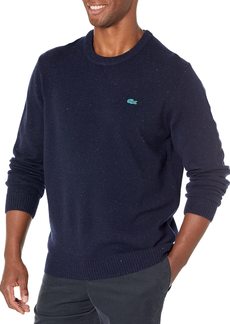 Lacoste Men's Regular Fit Speckled Print Wool Jersey Sweater NEPS Marine L