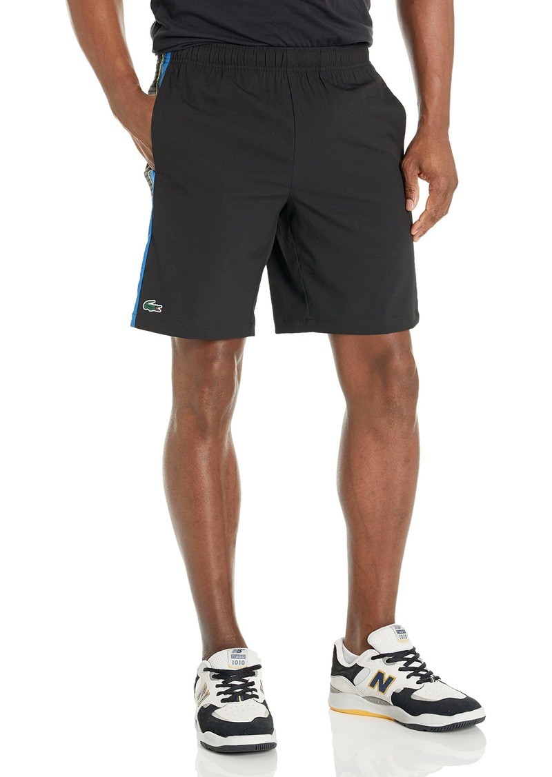 Lacoste Men's Regular Fit Tournament Sport Unlined Shorts Black/Kingdom-Lima