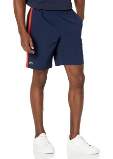 Lacoste Men's Regular Fit Tournament Sport Unlined Shorts Navy Blue/Corrida-Flashy