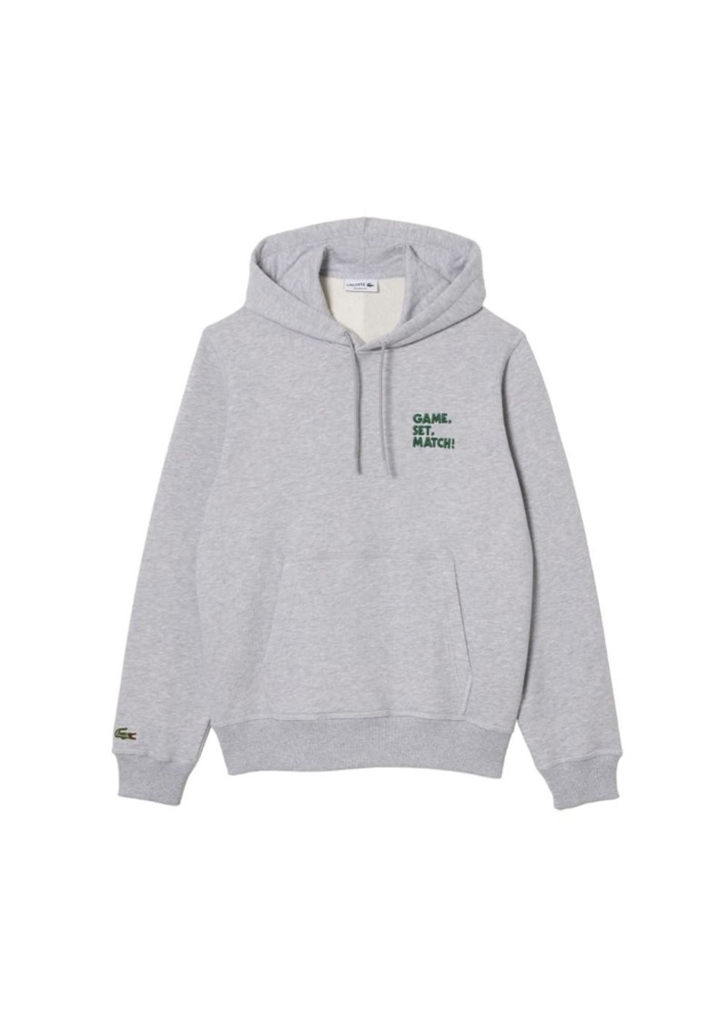 Lacoste Men's Relaxed FIT Sweater W/Hood and Graphics ON Back APPALACHAN Green
