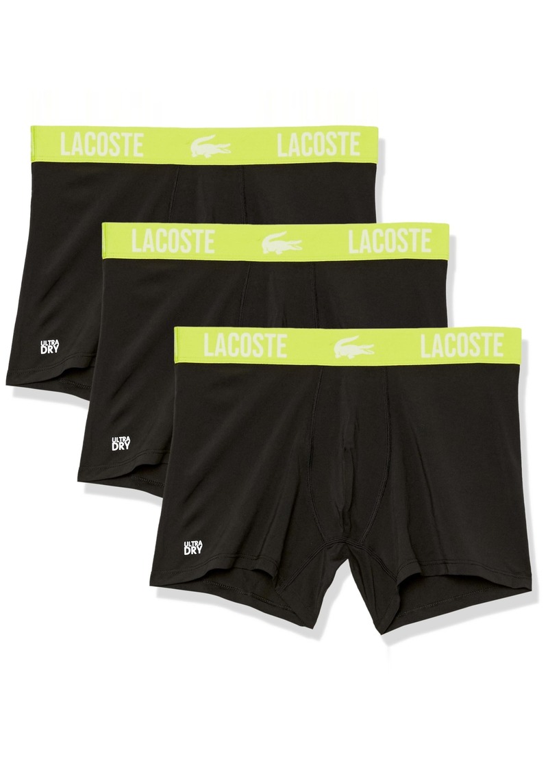 Lacoste Mens Short Microfiber Boxer Brief 3-pack Trunks   US