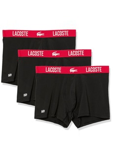 Lacoste Men's Short Microfiber Boxer Brief 3-Pack Black/RED