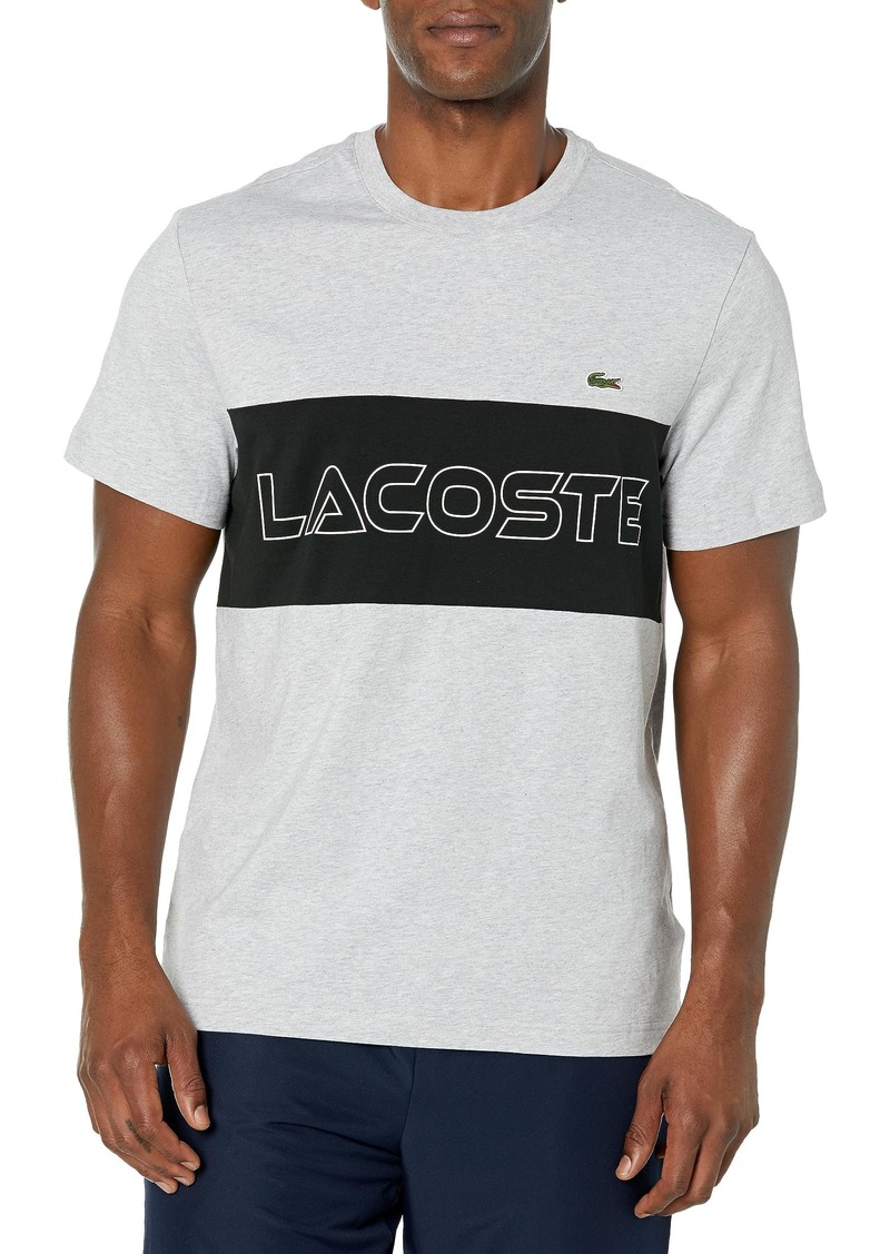 Lacoste Men's Short Sleeve Colorblocked Wording T-Shirt