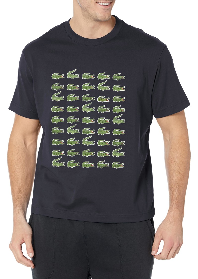 Lacoste Men's Short Sleeve Crew Neck Allover Croc Graphic T-Shirt ABIMES