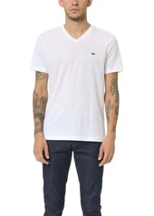 Lacoste mens Discontinued Short Sleeve Jersey Pima Reg Fit V Neck T-shirt fashion t shirts   US