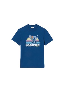 Lacoste Men's Short Sleeve Regular FIT TEE Shirt W/Graphic ON Front