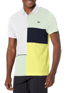 Lacoste Men's Short Sleeve Ultra Dry Colorblock Tennis Polo Shirt Blanc/Arielle-LIMEIRA-Marine