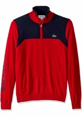 Lacoste Mens Sport Long Sleeve Color Block 1/4 Zip Sweater Sweater  3XL