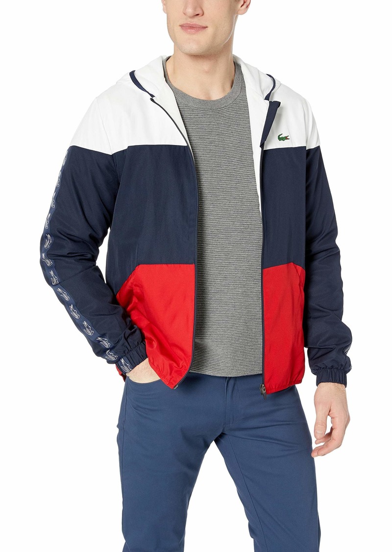 lacoste red white blue jacket
