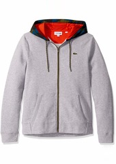 Lacoste Mens Sport Long Sleeve Full Zip Fleece Sweatshirt W/ Camo Hood Sweatshirt  XL