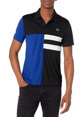 Lacoste Men's Sport Short Sleeve Colorblock Ultra Dry Polo Shirt Black/Cosmic-White-White S