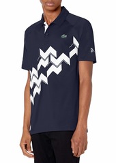 Lacoste Men's Sport Short Sleeve Novak Djokovic On Court Ultra Dry Geometric Print Polo Shirt  XXX-Large