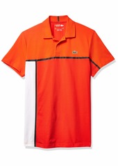 Lacoste Men's Sport Short Sleeve Tennis Colorblock Polo Shirt Corrida/Gladiolus-White-Black XL