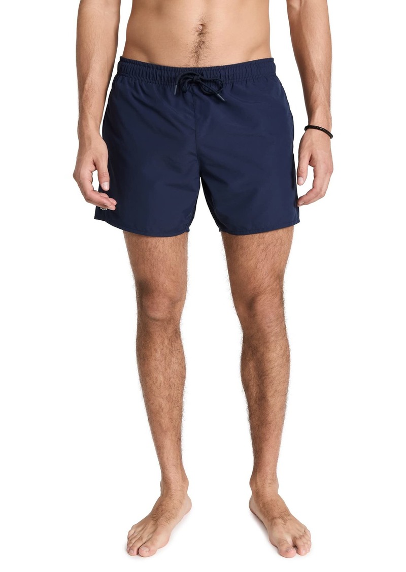 Lacoste Mens Solid Elastic Waist Swim Trunks