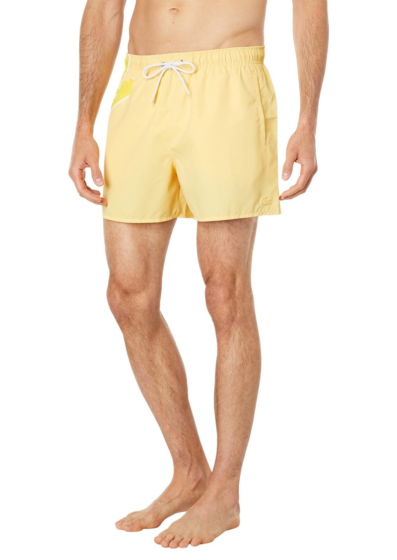 Lacoste Men's Standard Summer Croc Swim Trunks NAPOLITAN Yellow XL