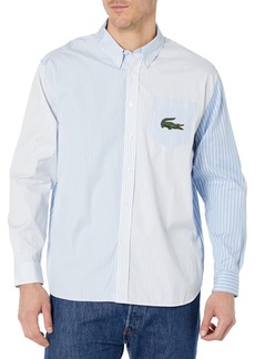 Lacoste Men's Unisex Large Crocodile Striped Cotton Shirt