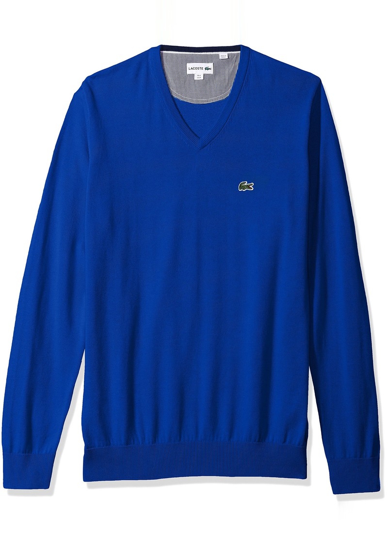 lacoste men's v neck sweater