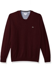 Lacoste Men's V Neck Cotton Jersey Sweater