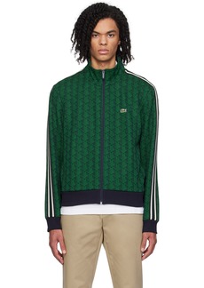 Lacoste Navy & Green Zip Up Sweatshirt