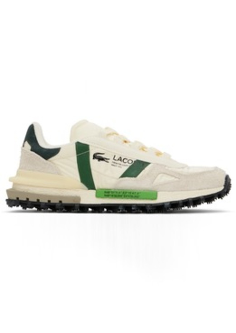 Lacoste Off-White & Green Elite Active Branded Sneakers
