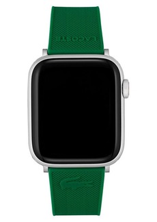 Lacoste Petit Piqué Silicone 22mm Apple Watch® Watchband in Green at Nordstrom
