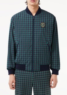 Lacoste Plaid Water Repellent Bomber Jacket