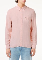 Lacoste Regular Fit Linen Button-Down Shirt