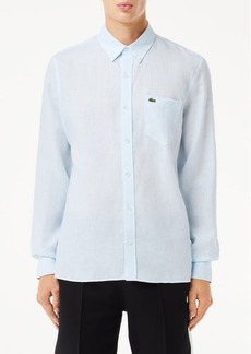 Lacoste Regular Fit Linen Button-Down Shirt