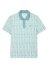Lacoste Regular Fit Print Stretch Cotton Blend Polo Shirt