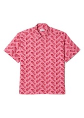 Lacoste Relaxed Fit Logo Print Short Sleeve Button-Up Shirt