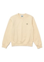 Lacoste Ribbed Side Organic Cotton Sweatshirt in Naturel Clair at Nordstrom
