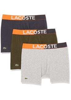 Lacoste mens 3- Pack Casual Cotton Stretch Lacoste All-over Print Boxer Briefs Underwear   US